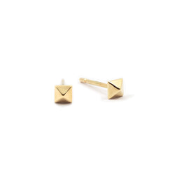 Debbie Spike Earring - Pyramid Spike Stud Earring 14k Yellow Gold - ourCommonplace