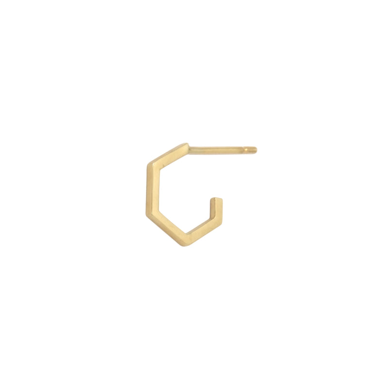Hex Earring - 14k Yellow Gold - ourCommonplace