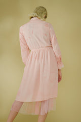 Marbled Silk Button Up Dress - Pink - ourCommonplace