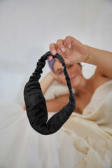 Washed Silk Eye Mask In Black - ourCommonplace