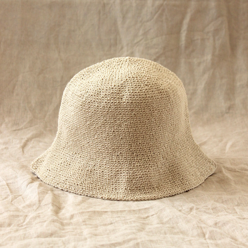 FLORETTE Crochet Bucket Hat, in Nude White - ourCommonplace