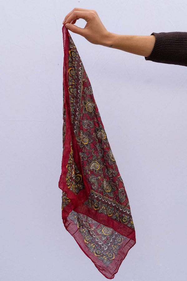 Vintage Freya Bandana in Berry Paisley - ourCommonplace