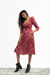 Marisol Dress / Ruby Red + Alabaster Cotton Toile - ourCommonplace