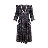 Antonia Dress / Black Floral Cotton - ourCommonplace