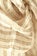 Fatima Hand-Loomed Raw Cotton Scarf, in Beige - ourCommonplace