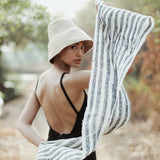 Fatima Hand-Loomed Raw Cotton Scarf, in Black - ourCommonplace