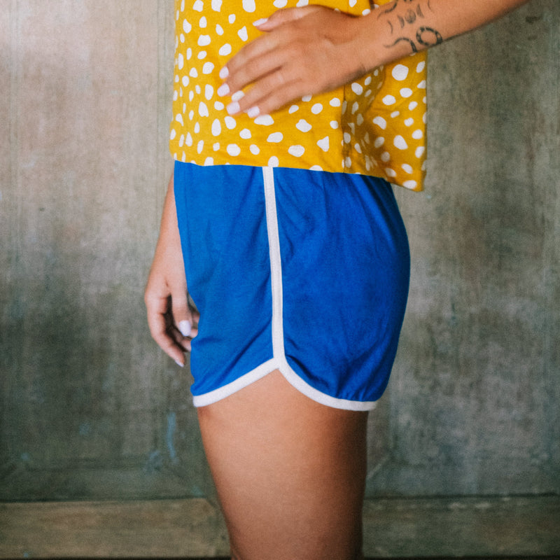 GIRL Seaside Runner Bamboo Shorts, in Sea Blue - ourCommonplace