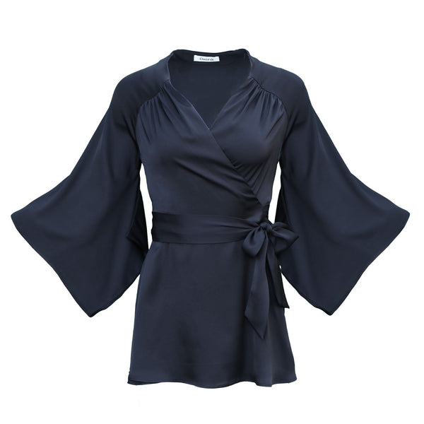 Juno Kimono Top / Black Silk - ourCommonplace