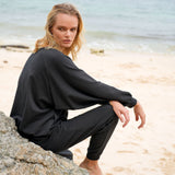 HALEY Bamboo Fleece Sweaters, in Black - ourCommonplace