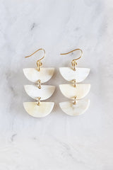 Hanoi 16K Gold Plated Triple Crescent Stacked Buffalo Horn Earrings - ourCommonplace