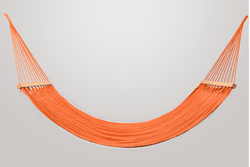 Vivid Orange Cotton Hammock (Wooden Bar) - ourCommonplace