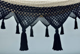 Colonial Navy Blue Cotton Hammock With Tassels (Wooden Bar) - ourCommonplace