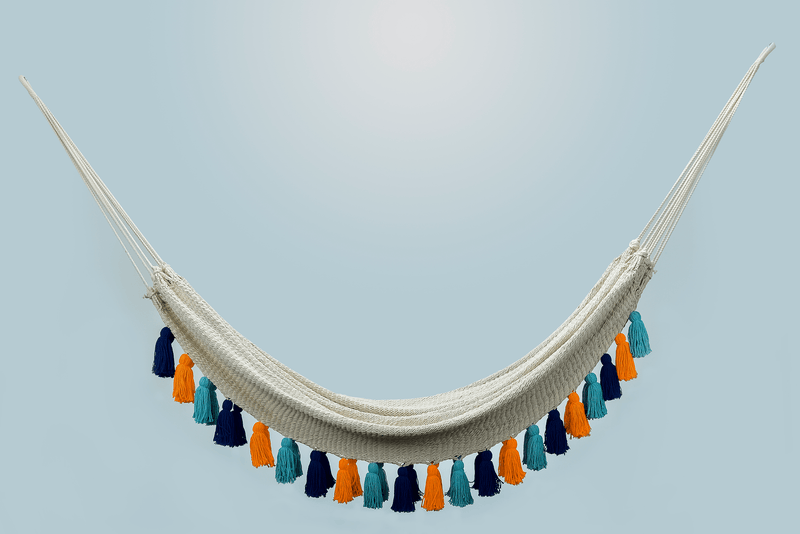 Deluxe Natural Cotton Hammock With Hue Inspired Tassels - ourCommonplace