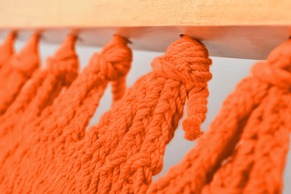 Vivid Orange Cotton Hammock (Wooden Bar) - ourCommonplace