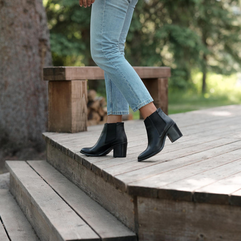 Heeled Chelsea Commuter Boot Black - ourCommonplace