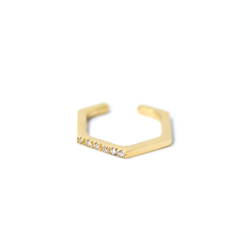 Hex Ear Cuff - 14k Yellow Gold - ourCommonplace