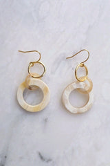 Hoi An 16K Gold Plated Earrings with Circle-shaped Genuine Horns Earrings - ourCommonplace