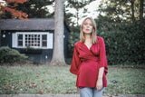 Juno Kimono Top / Scarlet Red Silk - ourCommonplace