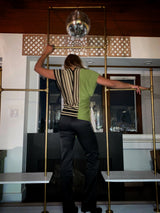 KAMALA Olive/Stripe Sweater Vest - ourCommonplace