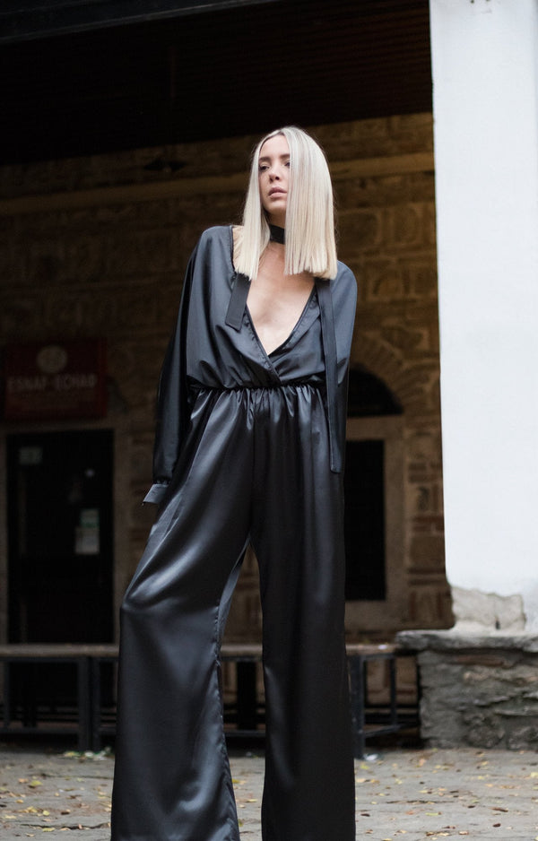 Plunging Neckline Jumpsuit - ourCommonplace
