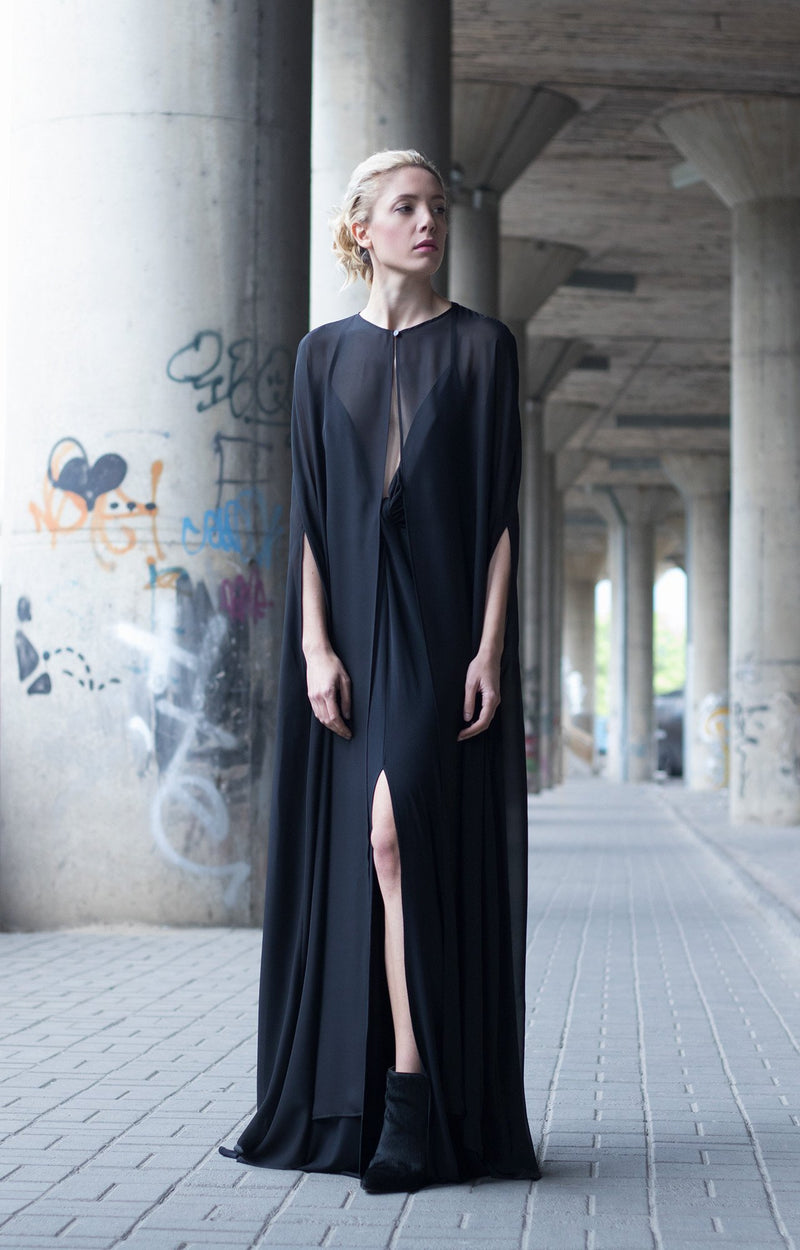 Black Cape Dress - ourCommonplace