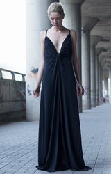 Black Plunging Neckline Dress - ourCommonplace