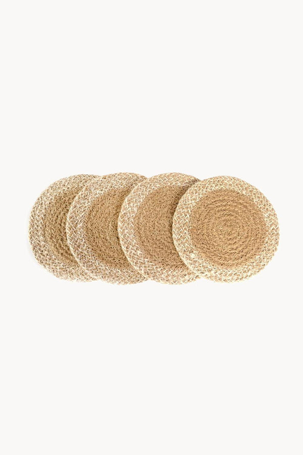 Agora Hand-Braided Jute Coasters - Natural (Set of 4) - ourCommonplace