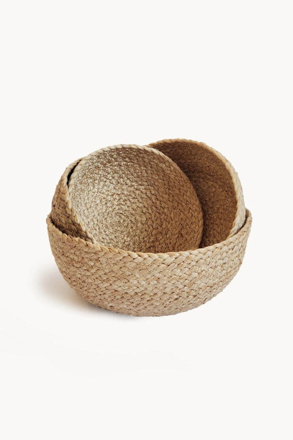 Kata Small Hand-braided Jute Bowl - Natural (Set of 4) - ourCommonplace