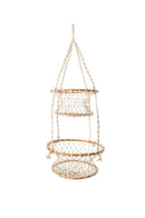 Jhuri Double Hanging Wood and Braided Jute Baskets - ourCommonplace