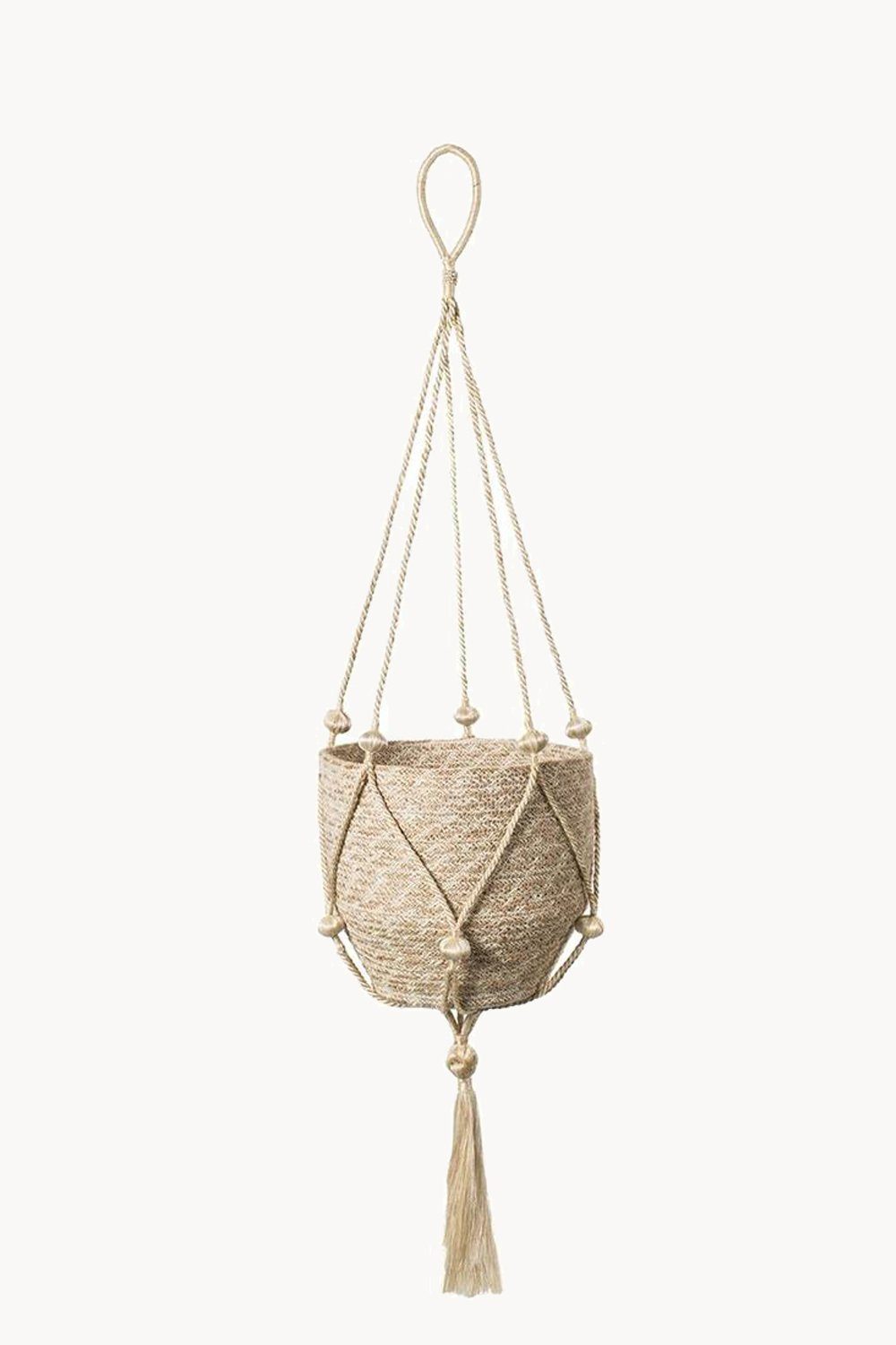 jute hanging plant holder Hathorway | Nadu Hand-Braided Jute Plant Hanger