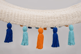 Deluxe Natural Cotton Hammock With Hue Inspired Tassels (Wooden Bar) - ourCommonplace