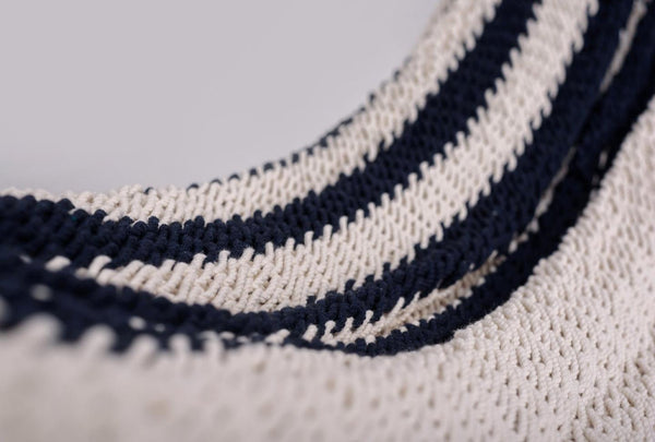 Colonial Navy Blue Cotton Hammock With Tassels - ourCommonplace