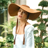Lola Wide Brim Jute Straw Hat, in Havana Brown - ourCommonplace