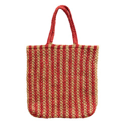 Louisa Striped Straw Tote Bag - ourCommonplace