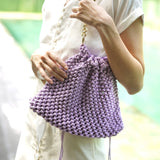 LYON Macrame Tote Bag, in Lilac - ourCommonplace