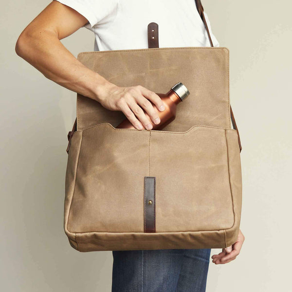 Loreto Messenger Bag Waxed Canvas - ourCommonplace