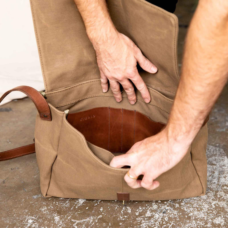 Loreto Messenger Bag Waxed Canvas - ourCommonplace