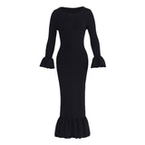 MARJORIE Bamboo Ruffle Dress, in Black - ourCommonplace