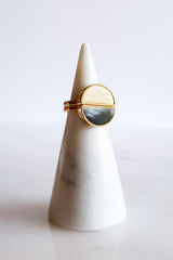 Mat Trang 16K Gold-Plated Brass Buffalo Horn Crescent Ring - ourCommonplace