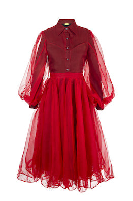 long sleeve parachute dress PARACHUTE DRESS RED XXL