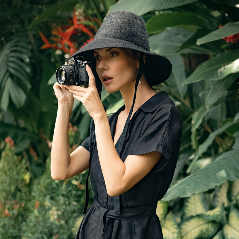 MEG Jute Straw Hat, in Black - ourCommonplace