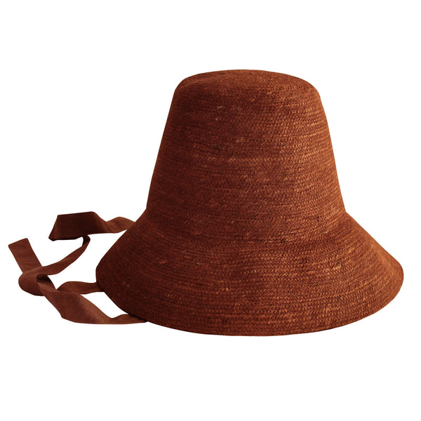 MEG Jute Straw Hat, in Burnt Sienna - ourCommonplace