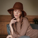 MEG Jute Straw Hat, in Burnt Sienna - ourCommonplace