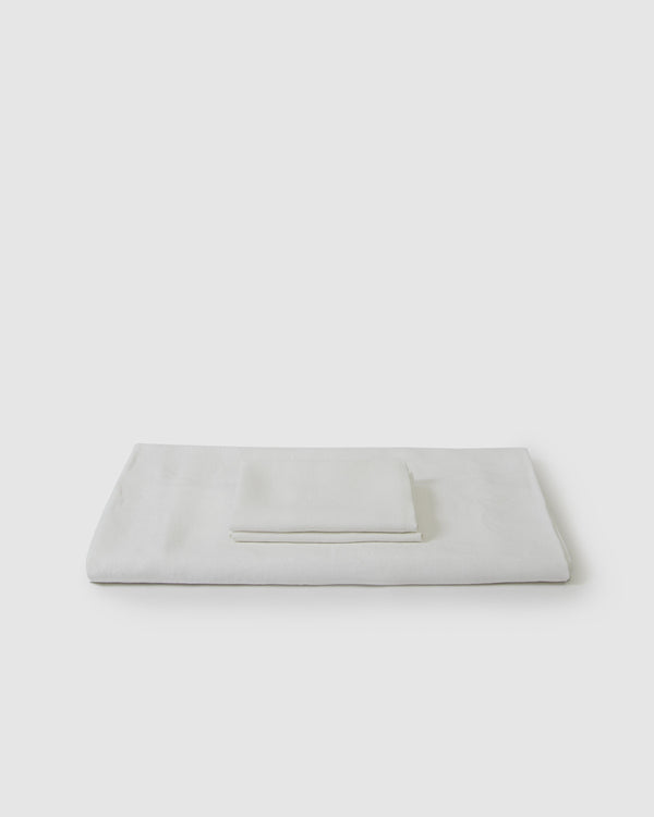 Marcel Linen Duvet Set - Milk - ourCommonplace