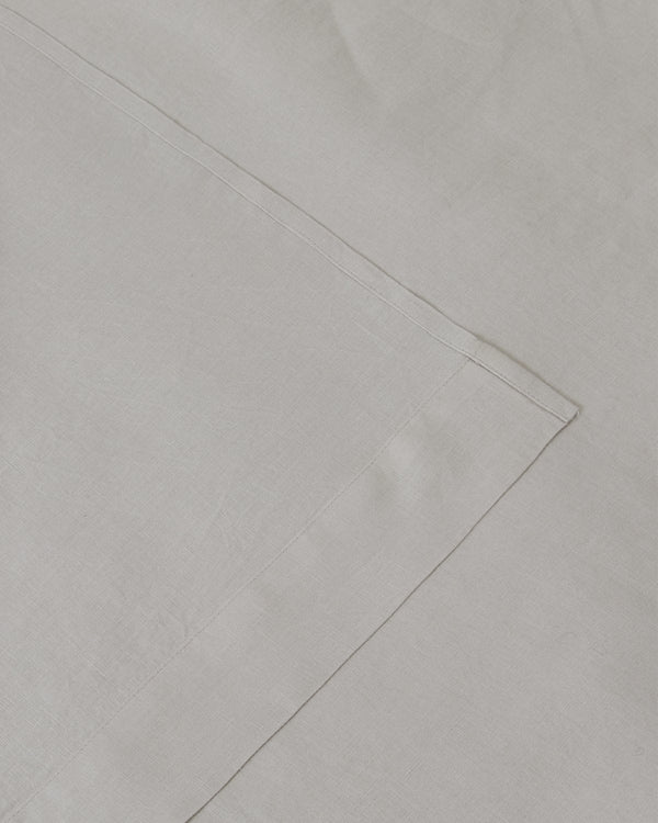 Marcel Linen Flat Sheet - Dove - ourCommonplace