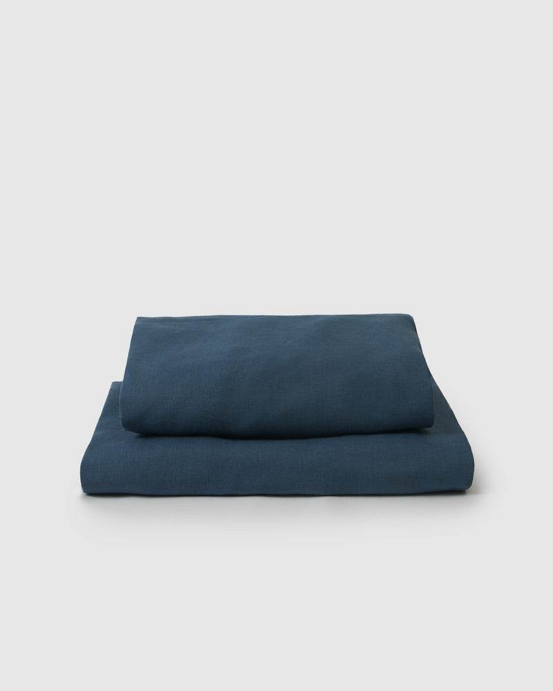 Marcel Linen Sheet Set - Adriatic - ourCommonplace