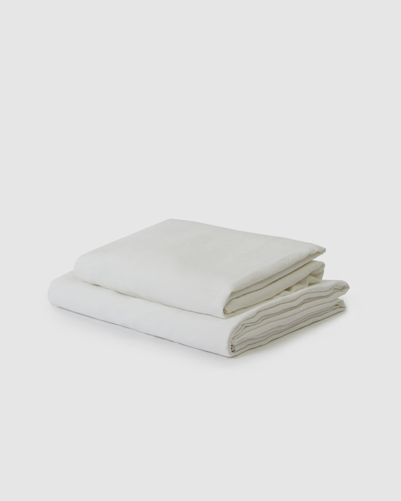 Marcel Linen Sheet Set - Milk - ourCommonplace