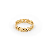 Miami - Cuban Chain Ring in 14k Yellow Gold - ourCommonplace
