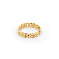 Miami - Cuban Chain Ring in 14k Yellow Gold - ourCommonplace