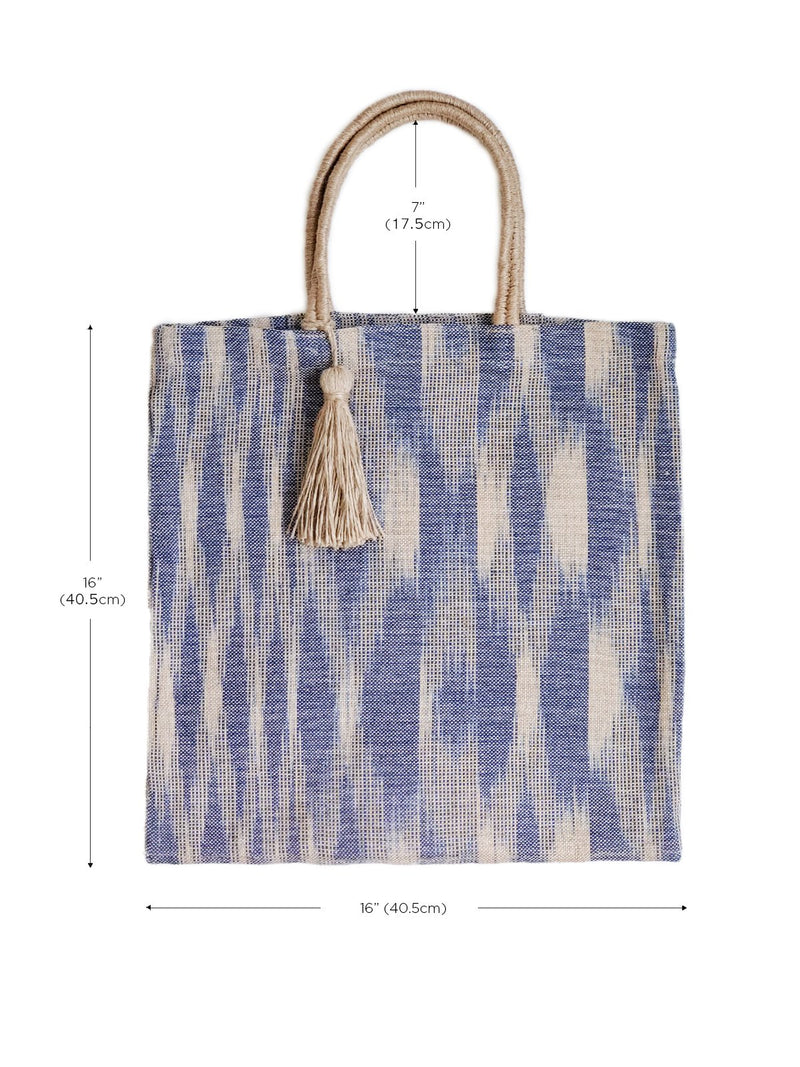 Nadi Jute Tote Bag - Blue - ourCommonplace